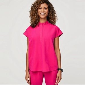 FIGS Hot Pink Rafaela Top